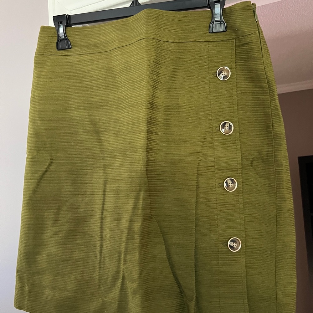 Ann Taylor Factory Olive Moss Green Skirt Size 6 EUC